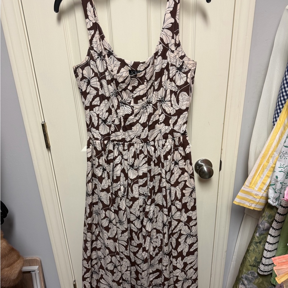 J.crew Fit-and-flare midi dress in floral cotton poplin - Picture 3 of 3